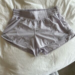 Hotty Hot High-Rise Lined Short 2.5". Size 6, light purple.